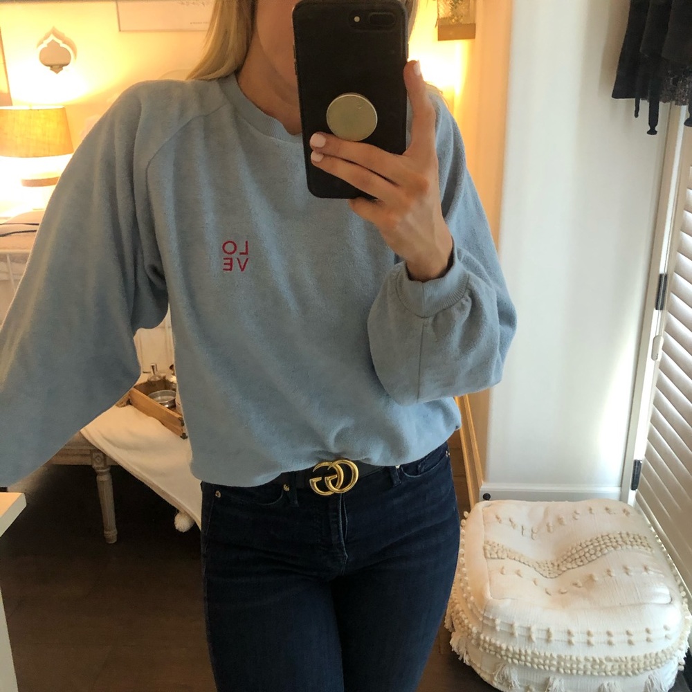TOPSHOP LOVE SWEATSHIRT WORN ONCE